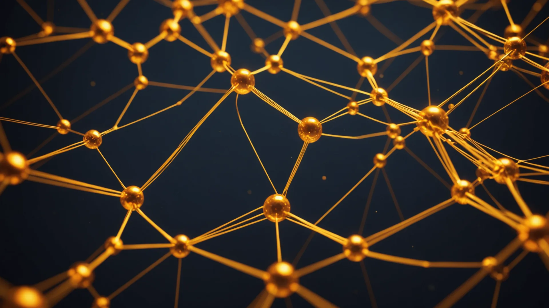 Abstract visualization of trade confirmation flows as connected nodes on a deep navy background, evoking the post-trade settlement chain